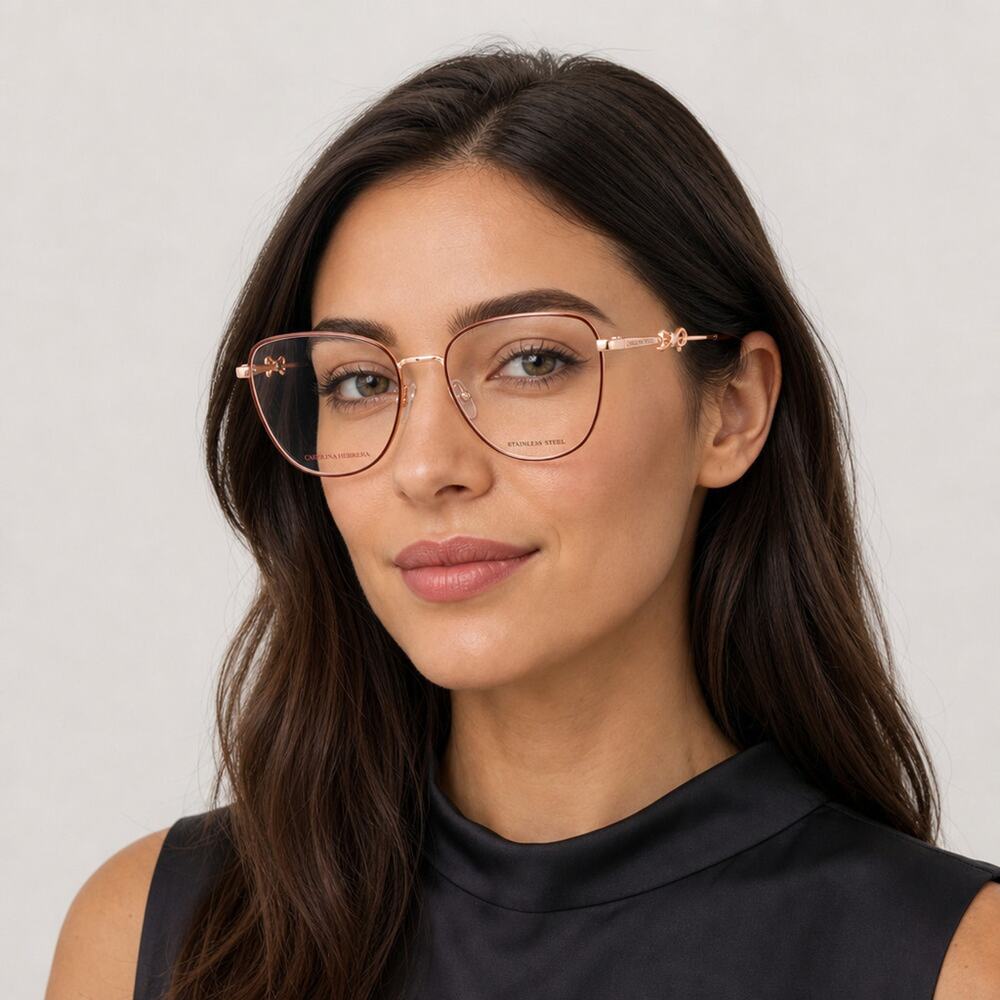 NEW Carolina Herrera HER 0220 0AU200 Red Gold Sunglasses authentic